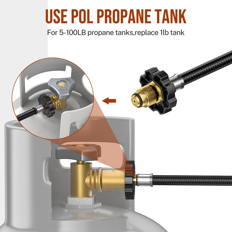 F273704 Propane Heater Hose for Buddy Heater Series,12 FT Propane