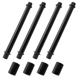Litoexpe Double End Straight Pipe Lamp Stem Kit 120mm(4.72"), Lamp Extension Rod with Connector 4 Pcs, Lamp Rod Hardware Light Fixture Parts Replacement Black