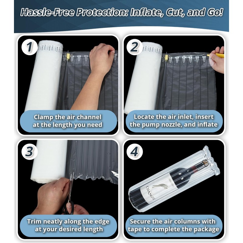 Bubble Cushioning Wrap Air Pillows for Shipping 15.7"x164' /Pump
