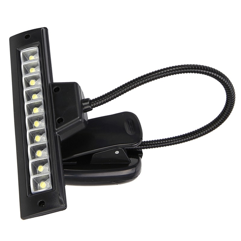 Portable Orchestra Music Stand Light Flexible Neck Clip On USB