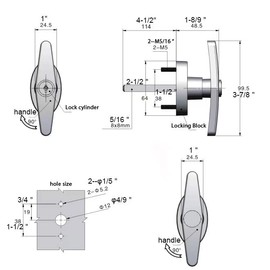 StartFine 4½" T-Handle Shed Door Lock Handle with Lock Keyed Alike Garage t Handle Shed Latch Hardware Locking Handle 4-1/2“ T-Handle 1kit