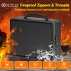 ENGPOW Fireproof Document Box,Hard Fireproof Box with Fireproof Zipper＆Lock,Fireproof Water