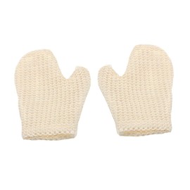 TOVINANNA 2pcs Sisal Bath Gloves Shower Scrub Gloves Bath Scrubber for Body Bathing Gloves Spa Mittens Exfoliator Mitt Exfoliating Massage Gloves Cleaning Gloves Bath Wipes Bath Mitts White