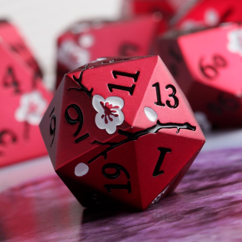 DNDND Matt Red DND Metal Dice, DNDND 7 PCS Heavy
