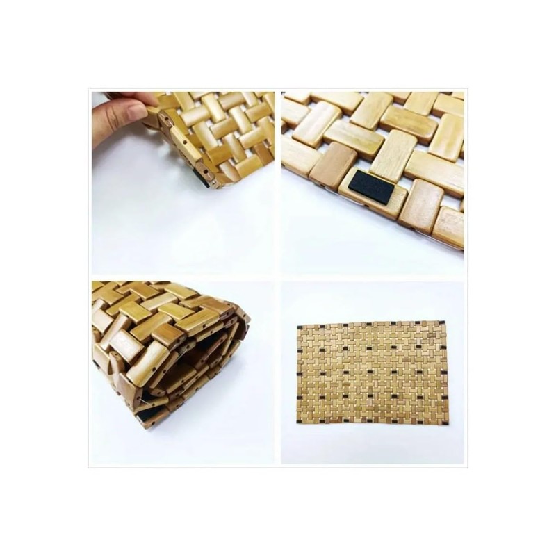 HubewaGlobal Bamboo Woven Floor Mat, Bamboo Bathroom Mat, Bamboo Anti-slip