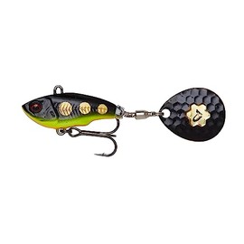 Savage Gear Fat Tail Spin Sinking Jig Spinner, Size/Weight/Colour: 5.5 cm/9 g/Black Magic