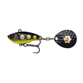 Savage Gear Fat Tail Spin Sinking Jig Spinner, Size/Weight/Colour: 5.5 cm/9 g/Black Magic