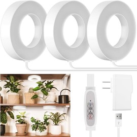MCHERRY Pflanzenlampe LED, Pflanzenlicht für Zimmerpflanzen, Decke LED Wachsen Lampe mit USB 3/9/12H Timer, Vollspektrum,4 Helligkeitsstufen, 5V Wachsen Licht für kleine Pflanzen Gemüse