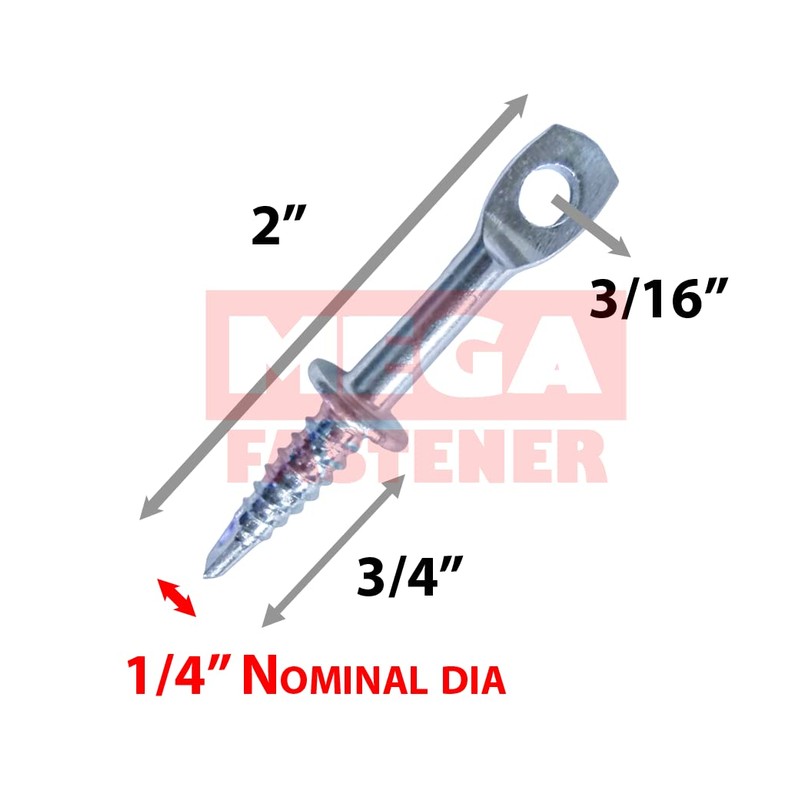 2" Eye Lag Self Tapping Drilling Point Dura-Screws Zinc (Qty