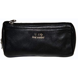 U.Like Relax Zone Real Genuine Leather Combination Case/Pouch for Storing Pipe & Tobacco Accessories in Black