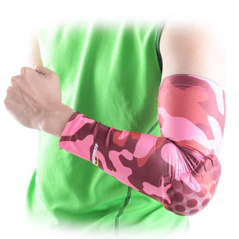 COOLOMG Manga Antideslizante para el Brazo, con Almohadilla Protectora Camuflaje/Rosado