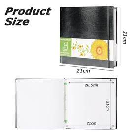 MOTRAIN Thickened Art Sketchbook, 156 Sheets Bound, Drawing Notebook, Acid Free Paper, 120LB/200GSM Smooth Drawing Papers, Specially Designed for Alcohol Markers