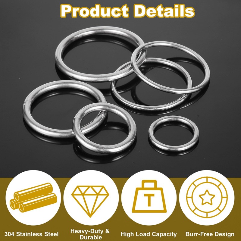 Metal O Rings 3" OD, 2.5" ID, 0.31" Thick 304