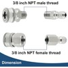 2 Sets NPT 3/8 Inch Pressure Washer Coupler Quick Connect
