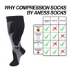 Cheeroyal 6 Pairs plus size compression socks wide calf for