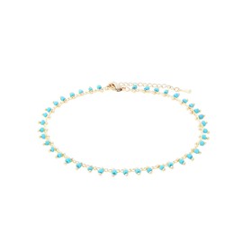 NTLX Pulsera de tobillo para mujer – Tobilleras para mujer y niña – Bohemia Boho verano playa vacaciones desgaste – Cadena chapada en oro & colorido diseño de gota de semillas – Caja de regalo incluida