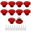SWZHAI 10 Pcs Red Ceramic Cabinet Knobs, Round Shaped Drawer