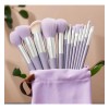 Set Brochas De Maquillaje 13 Pzs Profesional+bolsa Brocha Color Púrpura