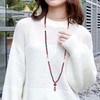 Ayriwoyi Red Beaded Necklace 108 Mala Beads Necklace Meditation Necklace