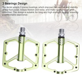 Bike Pedals, Non Slip Lightweight Mountain Bike Pedals, Aluminum Alloy Flat Platform Pedals with 3 Sealed Bearings, Hollow Road Bike Pedals, Mountain and Road Bike Flat Pedal