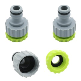 3 Piece Tap Connector, 1/2 Inch 3/4 Inch 2-in-1 Hose Adapter Tap Adapter Garden Tap Connector Tap Connector, Hose Connection Set for Plastic Garden Hose Thread Connection