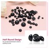 TOAOB 830pcs Plastic Eyes 4mm to 10mm Black Flat Back