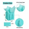 IN-JOOYAA 10 Pcs Teal Blue Square Gift Bags with Tissue