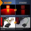 Nilight LED Brake Light Trailer Hitch Cover Square Red Lens