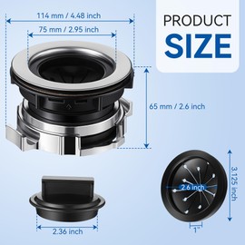 Saillong Garbage Disposal Sink Flange Kit with Garbage Disposal Stopper and Splash Guard, Garbage Disposal, Compatible with Waste King EZ Mount, Whirlaway and GE Models Garbage Disposal