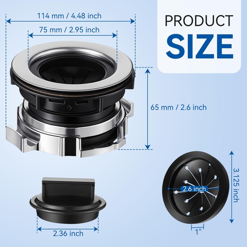 Saillong Garbage Disposal Sink Flange Kit with Garbage Disposal Stopper