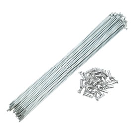 TUCKBOLD Bicycle Spokes Bike Wheel Spokes Silver Tone Nipple 1 Set 14G 203mm Length Carbon Steel Galvanized