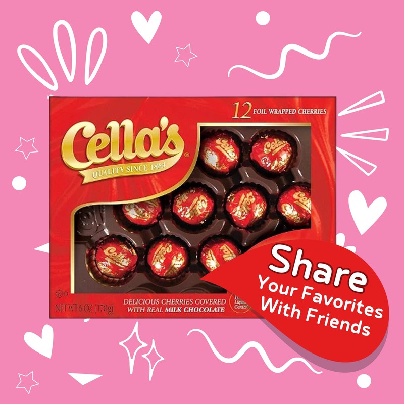 Cella's Milk Chocolate Foil Wrapped Cherries 12 Count(pack of 2
