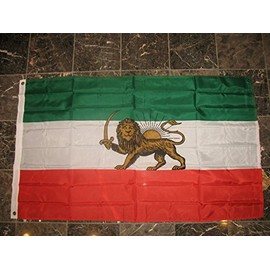 Ant Enterprises 3x5 Old Iran Persia Lion Sun Flag 3'x5' House Banner Brass Grommets UV Resistant Premium Quality Double Stitched Canvas Header.