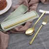 Gold Silverware Set for Camping. Lightweight & Portable Reusable Chopsticks