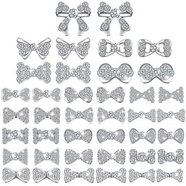 40 Pieces 3D Bow Nail Charms Bow Tie Design arte de uñas Slices Rhinestone Alloy Bow arte de uñas Decals Bow arte de uñas Decoration for Women Girls DIY arte de uñas 20 Styles