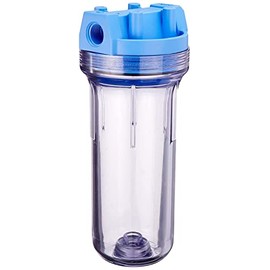 Pentair Pentek 150072 Traditional Standard Filter Housing, 3/4" NPT #10 Clear Water Filter Housing with Mounting Cap, 10-Inch, Blue/Clear