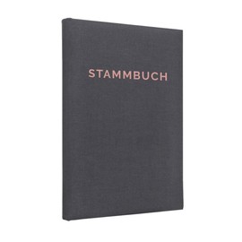 Family register of the family series 'Linea' linen, dark grey (rose gold, 21.0 x 14.0)