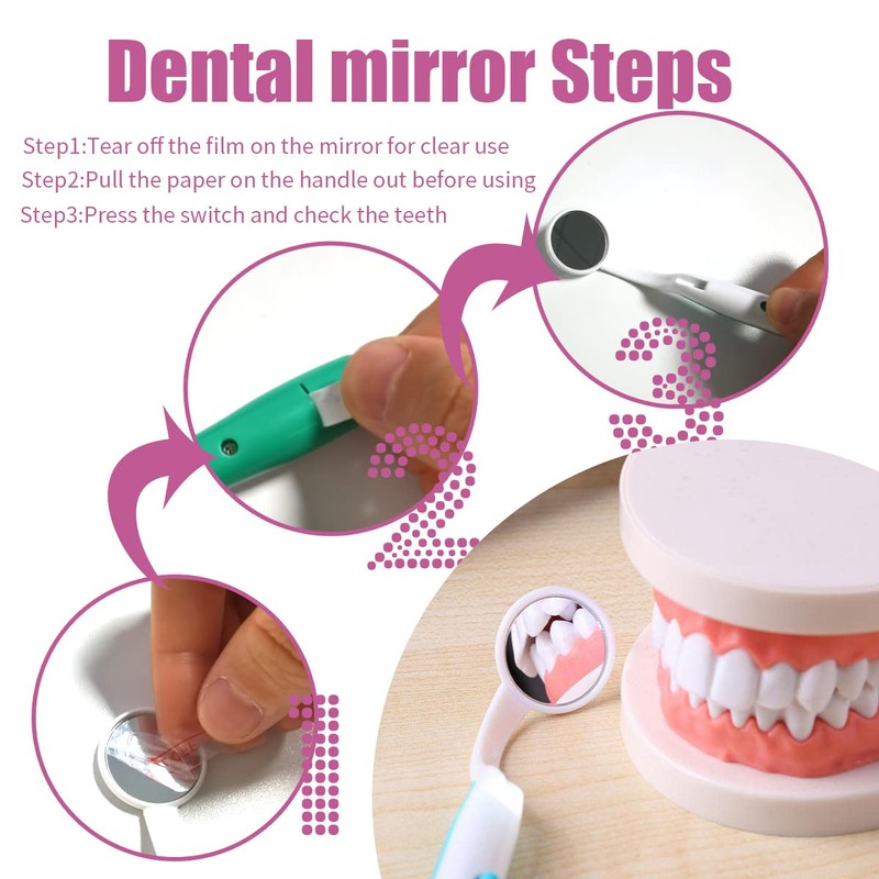 Ceonam 2 Pcs Dental Mirror with Light Tool LED Lighted