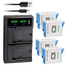 Kastar 4-Pack 3.85V 1900mAh Battery and LTD2 USB Charger Compatible with GoPro ADBAT-001 ADDBD-001 Battery, GoPro HERO10 Hero 10 Black Edition, GoPro HERO9 Hero 9 Black Edition Action Camera