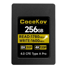 CoceKov 256GB CFexpress 4.0 Type A Memory Card 1780MB/s Read,&1600MB/s Write for RAW 4K 120P/8K 30P Video Recording Compatible with Sony a1/a7S III/FX3/a7m4/ Alpha FX Cameras
