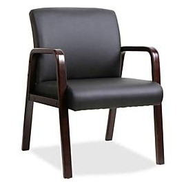 Lorell Guest Chair, 24 x 25-5/8 x 33-1/4 in, Black/Espresso