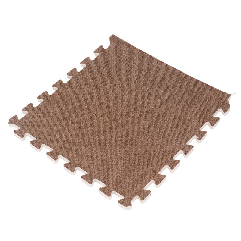10pcs Cotton Linen Interlocking Carpet Tiles Anti Slip Floor Protection