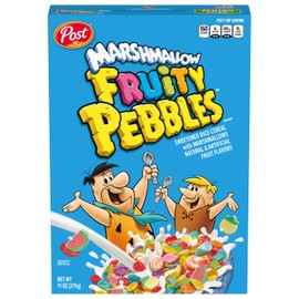 Fruit Pebbles Post Fruity PEBBLES Marshmallow Cereal, Fruity Kids Cereal with Marshmallows, Gluten Free, 11 OZ Box