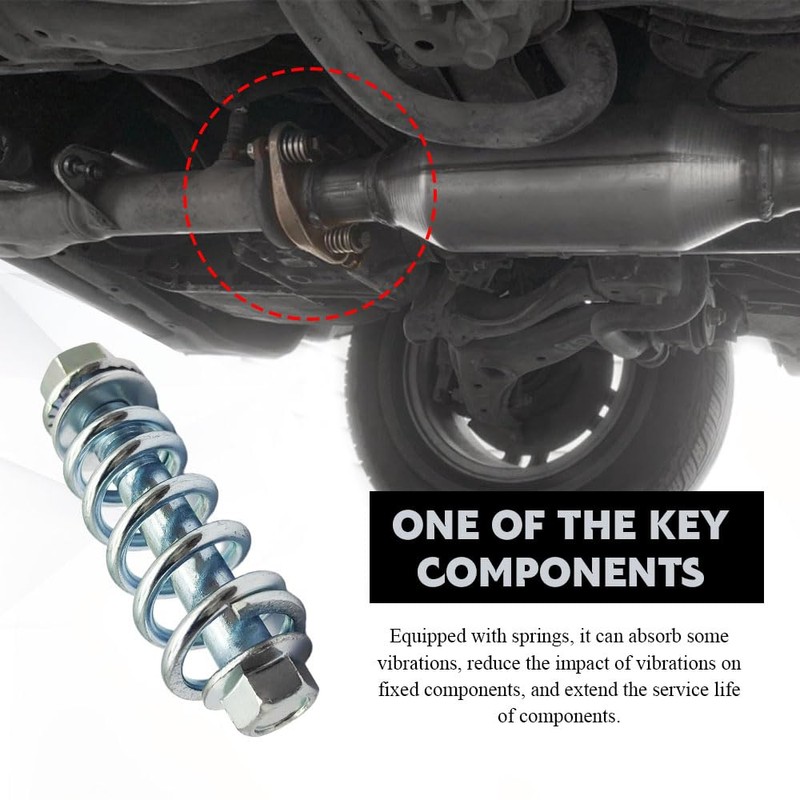 Lyxheth 2PCS Exhaust Bolt and Spring, Exhaust Manifold Bolts, Automotive