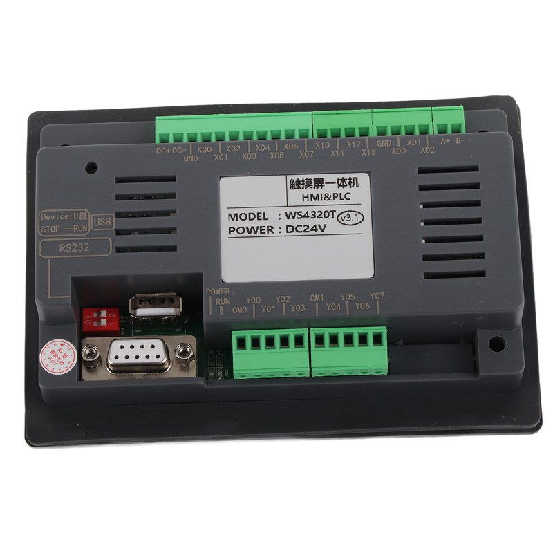 4.3in HMI PLC Touch Screen Transistor Output Switch Counts 12