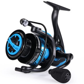Sougayilang Fishing Reel, Ultralight Spinning Reel with Aluminum Spool, 5.2:1 High Speed Spinning Fishing Reel, 1000-6000 Series for Freshwater-Blue 5000