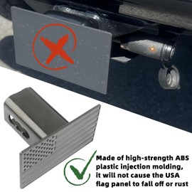 American Flag Trailer Hitch Cover with 5/8-Inch Pin Diameter Trailer Hitch Lock Longer for 2 inch Receivers Truck Accessories ABS Plastic No Rust No Paint Off Black