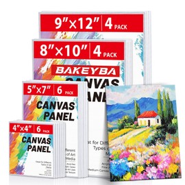 20 Pack Canvas Boards for Kids Painting 4x4, 5x7, 8x10, 9x12 100% Cotton Primed Art Paint Canvas for Acrylic, Oil, Watercolor