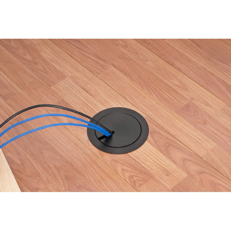 Arlington FLBR5420 Recessed Power and Data Round Floor Box (Black)