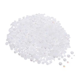 KONTONTY Resin Rhinestones Pearl Flatback Beads for Craft Nail Art Shoes Clothing